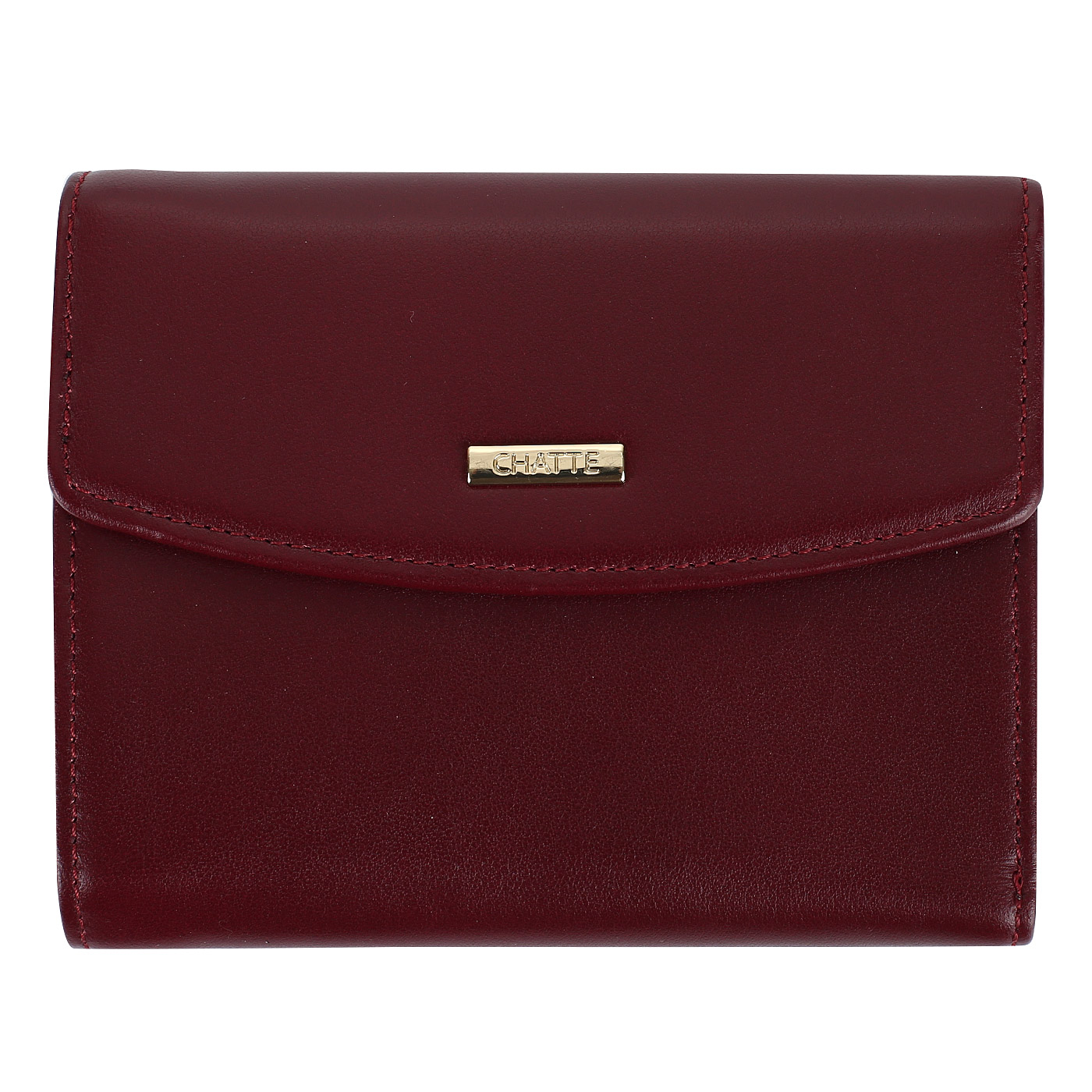 Chatte Женское складное портмоне из бордовой кожи
