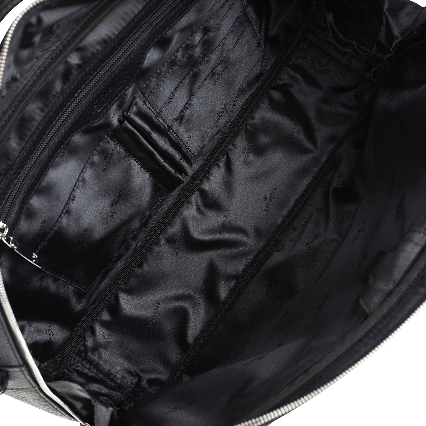 Мужская деловая сумка-рюкзак из черной кожи Stevens 