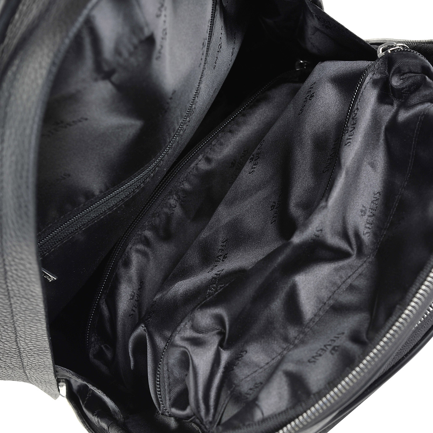 Кожаный черный рюкзак с отделением под ноутбук Stevens 