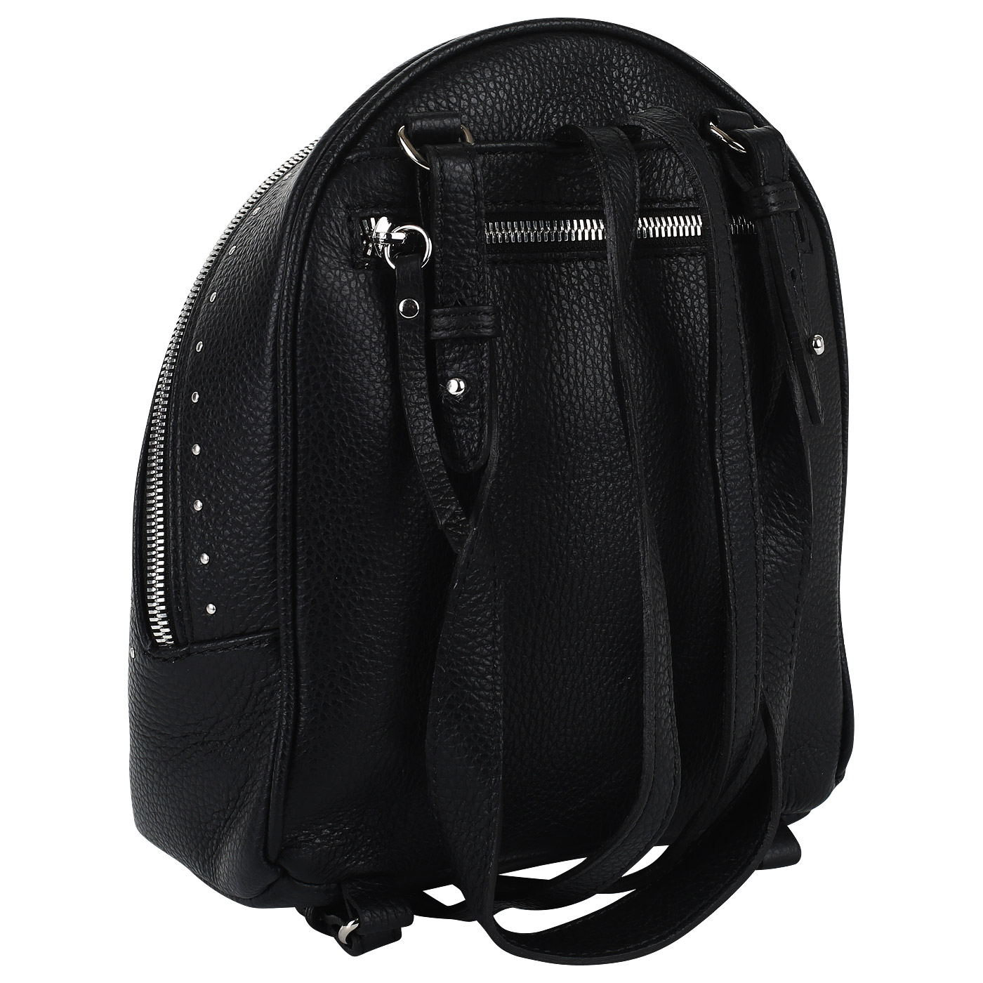 Черный кожаный рюкзак Marina Creazioni 