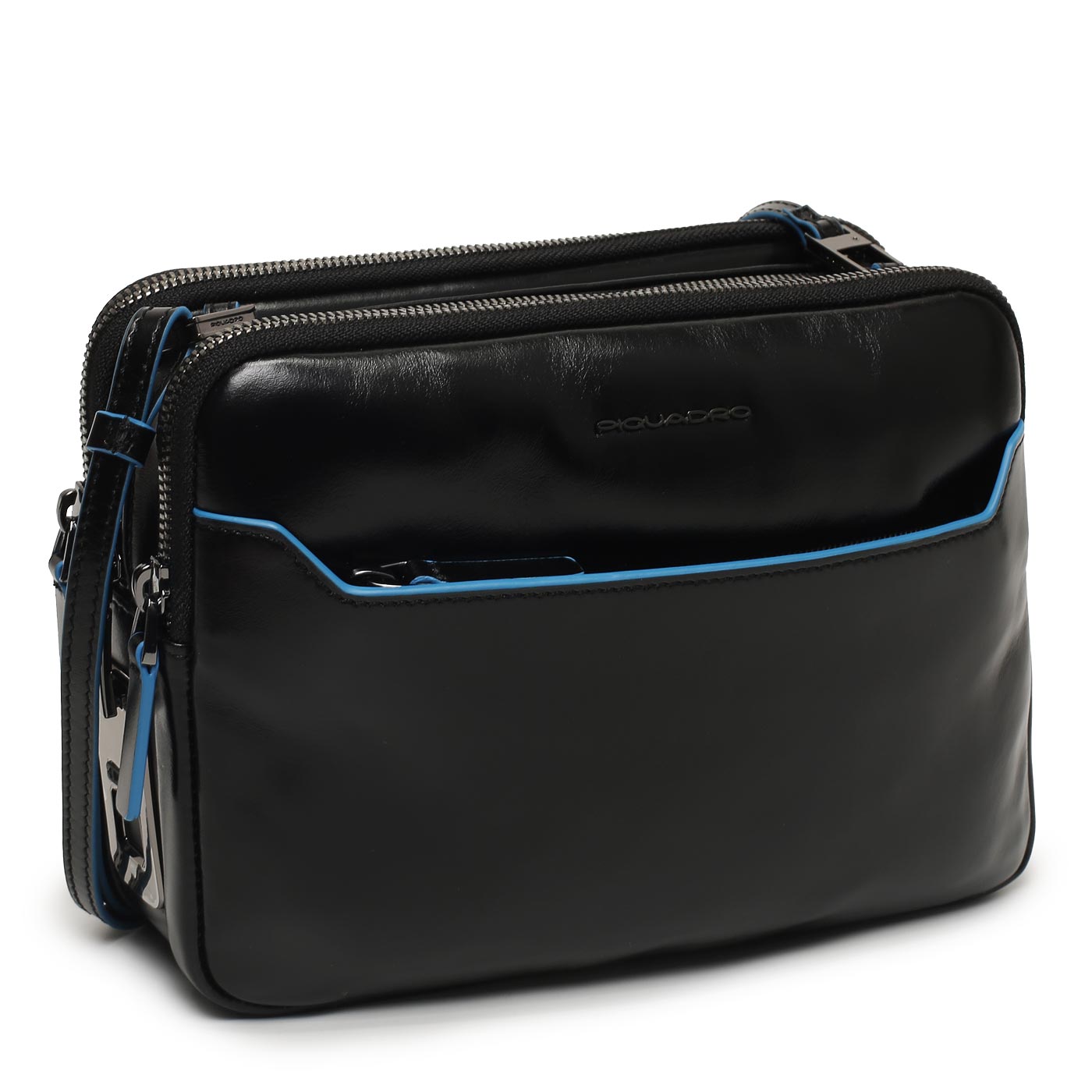 Кожаная визитка с умным замком Piquadro Blue square