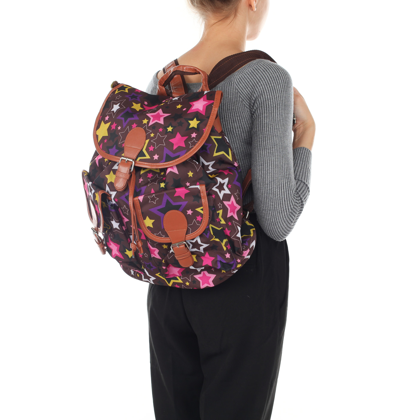 Вместительный детский тканевый рюкзак с принтом Creative 