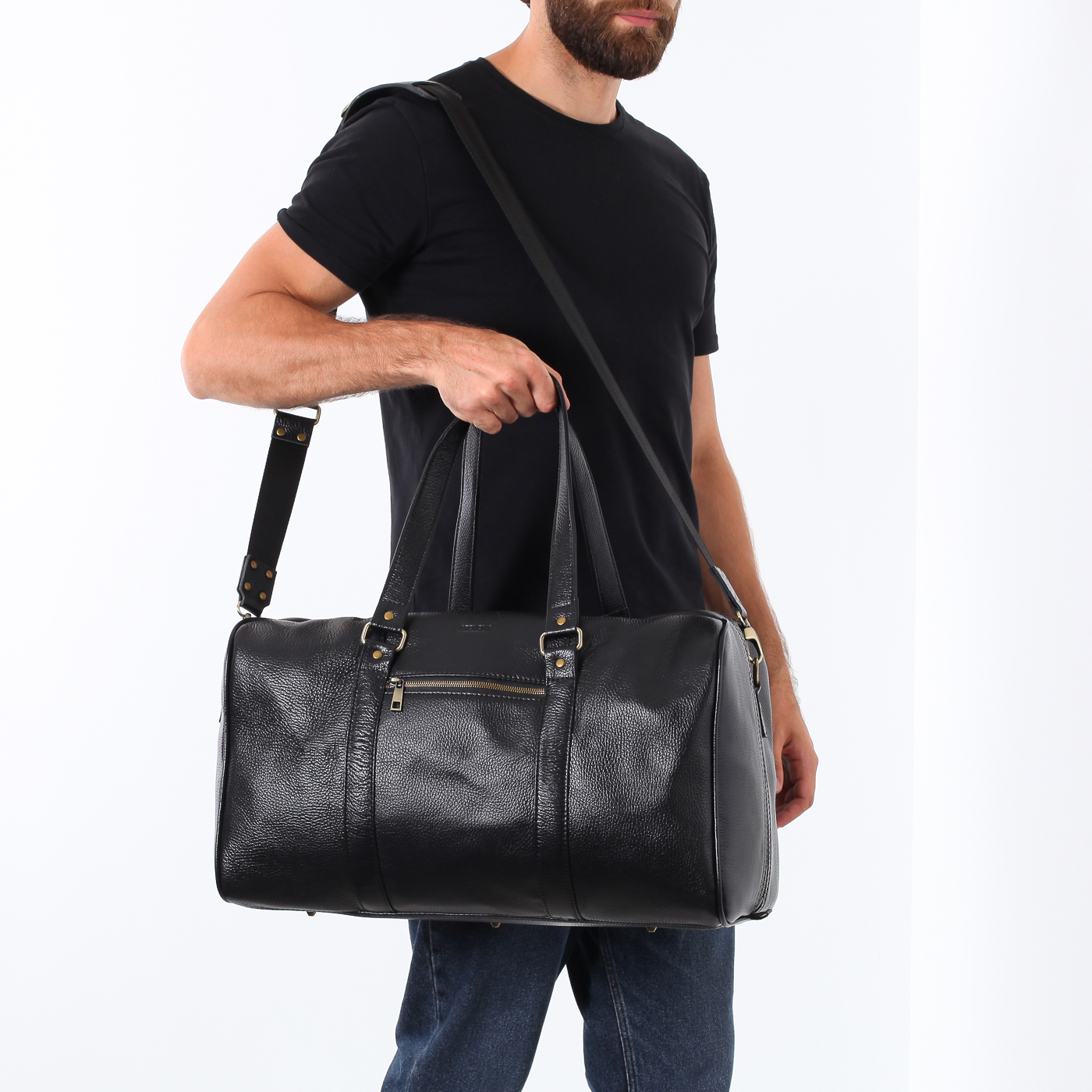 Дорожная сумка из зернистой кожи Stevens 