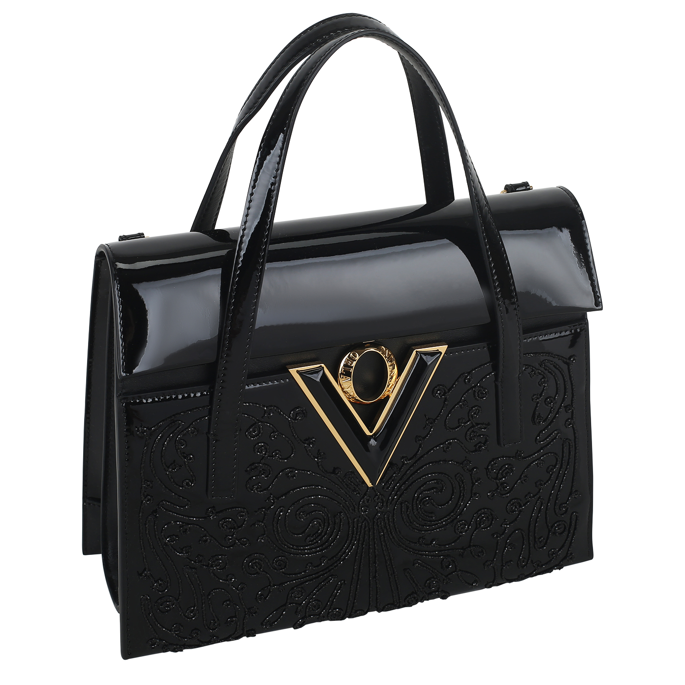 Кожаная сумка с вышивкой Valentino Orlandi Kara